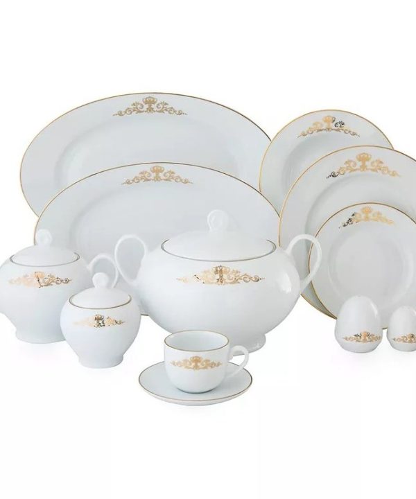 سرویس چینی زرین ۱۰۲ پارچه کامل ایتالیااف کوئین طلایی