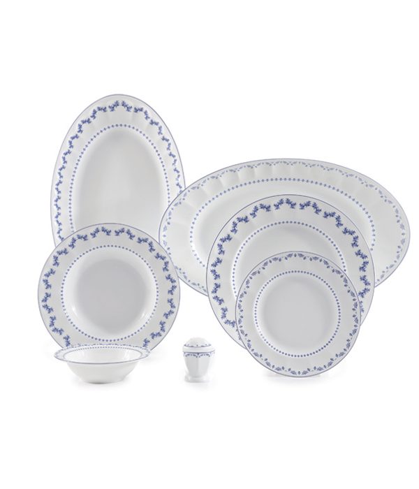 سرویس چینی زرین ۲۹ پارچه غذاخوری نئوکلاسیک فرانسیس سورمه ای