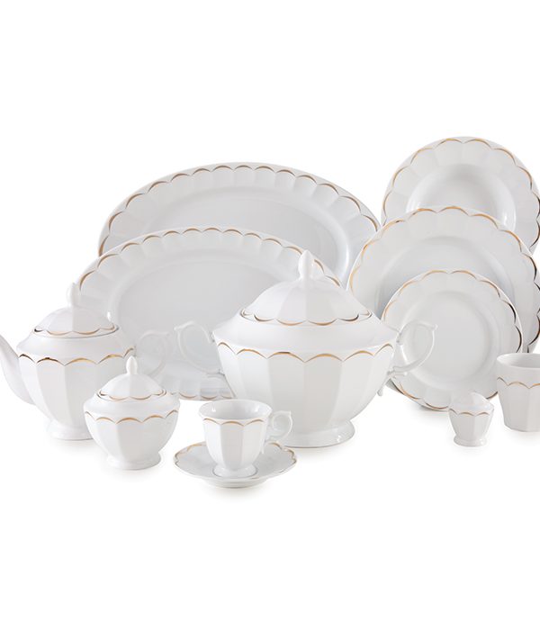 سرویس چینی زرین ۱۰۳ پارچه کامل نئوکلاسیک نارسیس طلایی