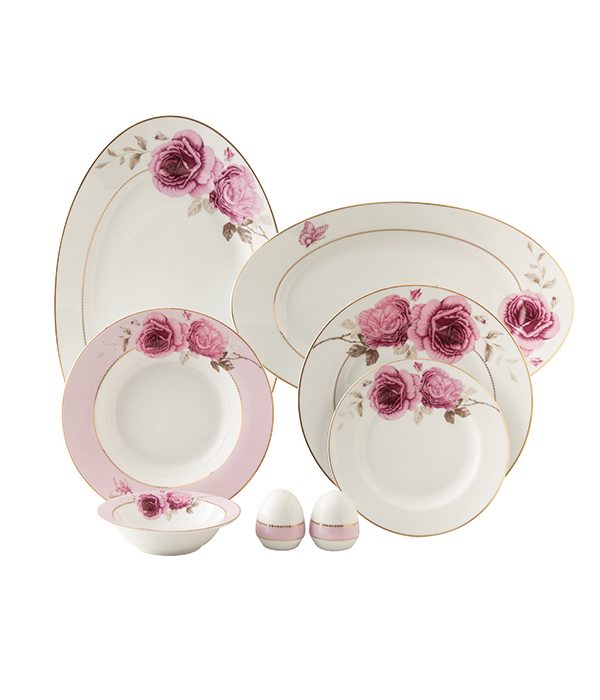 سرویس چینی زرین ۲۸ پارچه غذاخوری ایتالیا اف رزفلاور