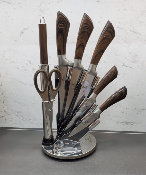 سرویس چاقو آشپزخانه ۸ پارچه برلینگر هوس مجارستان طرح چوب