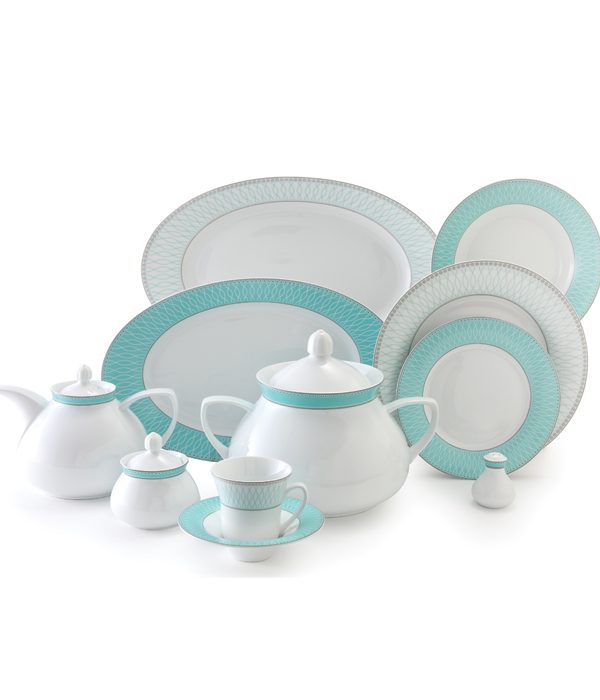 سرویس چینی زرین ۱۰۸ پارچه کامل شهرزاد ژانتی فیروزهای