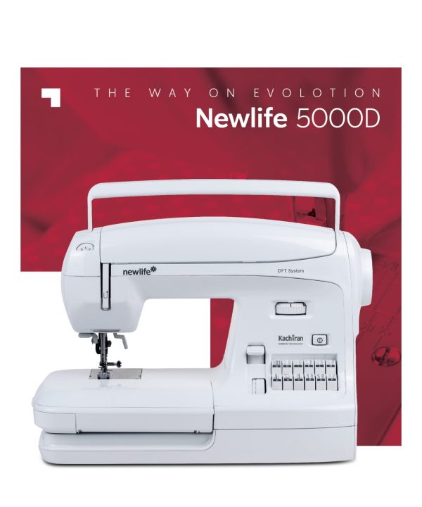 چرخ خیاطی و گلدوزی کاچیران سری نیولایف مدل 5000D با درب و سوزن نخکن و DFT