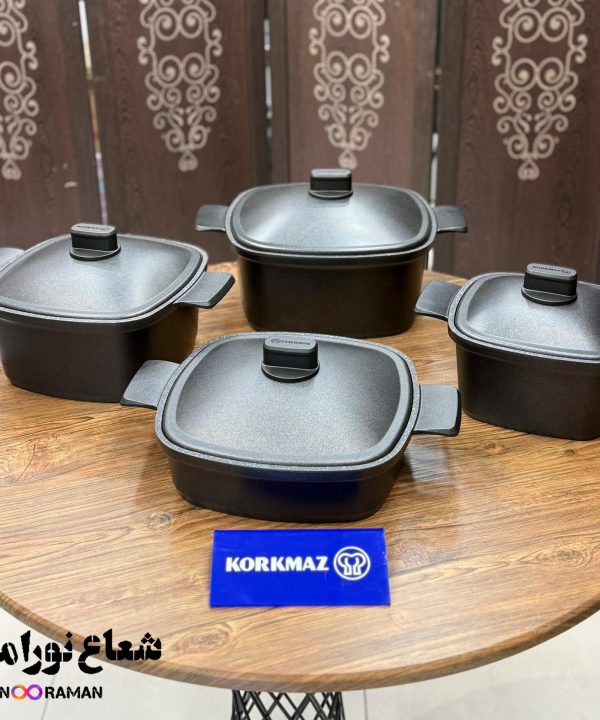 سرویس قابلمه ۸ پارچه کرکماز چدن گرانیت مربع مشکی