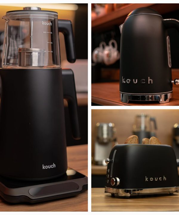 ست چایساز، توستر و کتری برقی مشکی طرح اسمگ برند کوخ با گارانتی