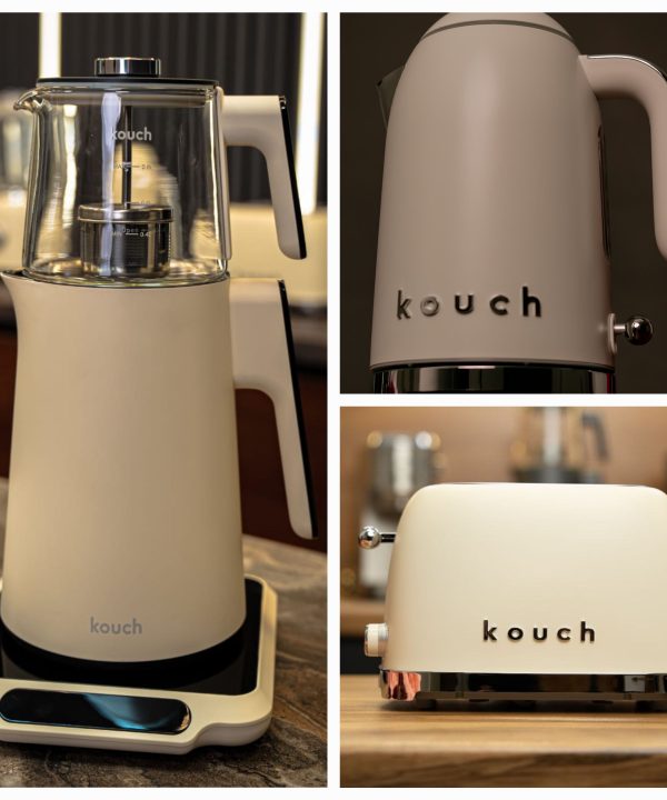 ست چای‌ساز، توستر و کتری برقی کرم طرح اسمگ برند کوخ با گارانتی